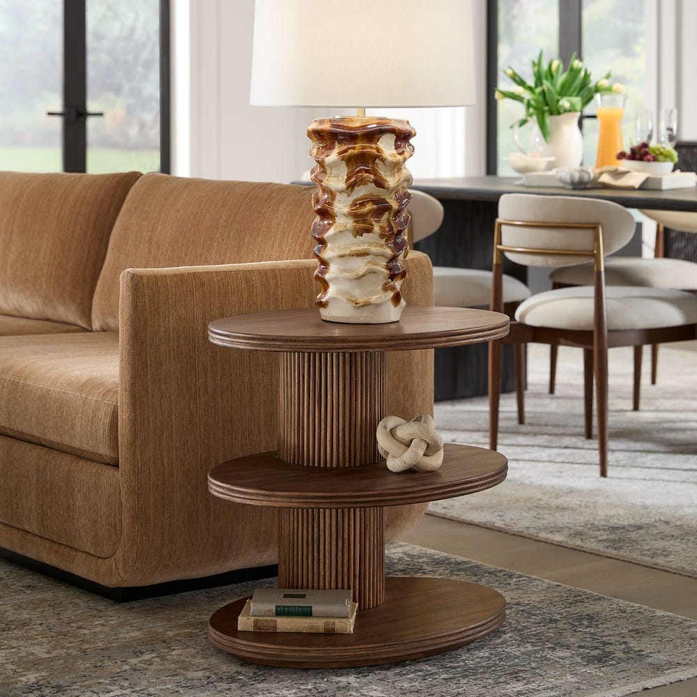 Uttermost Top Tier Oval Walnut Side Table