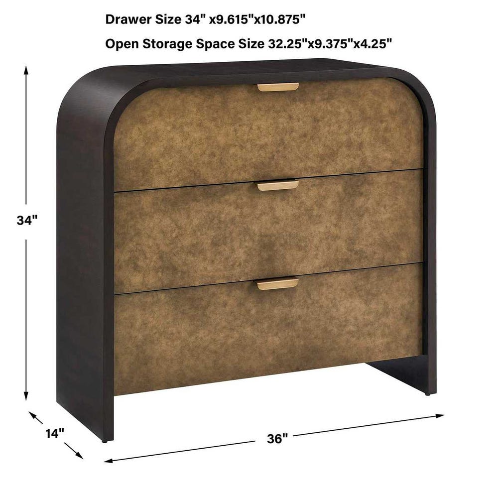 Uttermost Byrams 3 Drawer Oak Chest