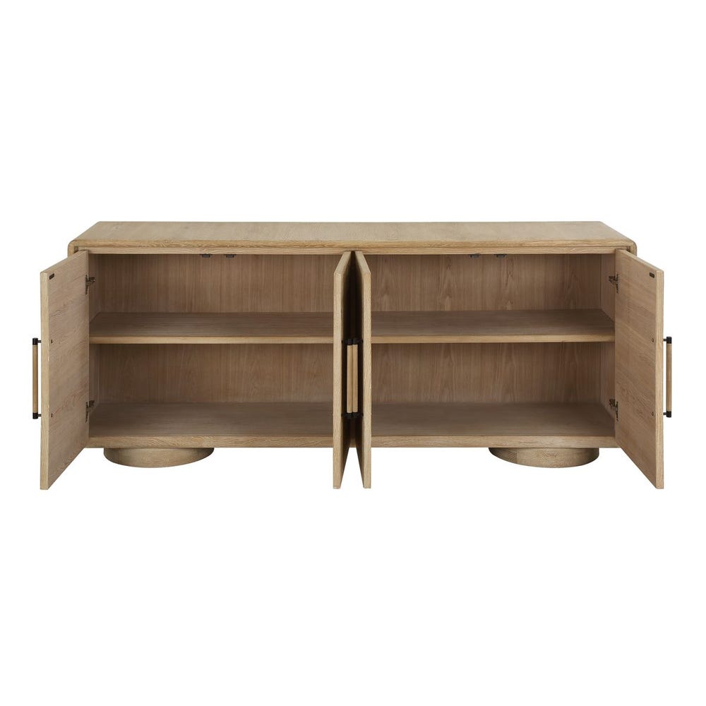 Uttermost Evanston 4 Door Natural Oak Cabinet