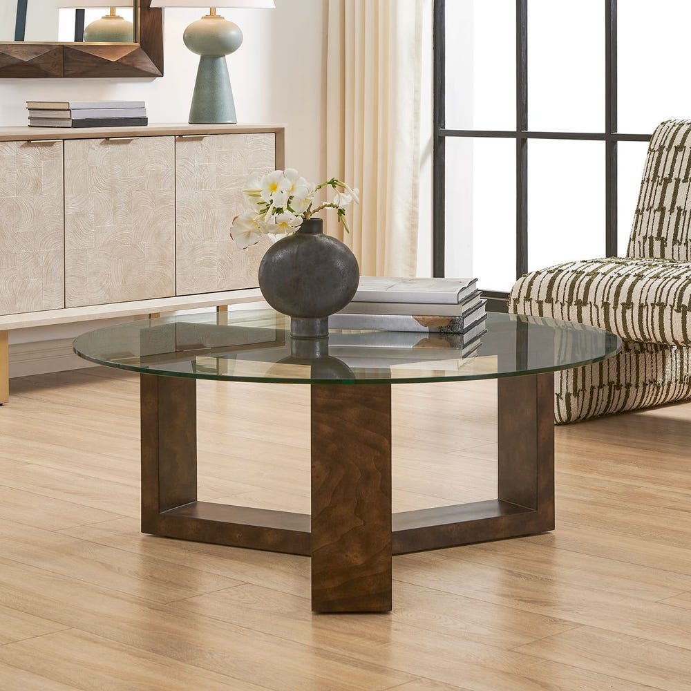 Uttermost Ignis Round Glass Coffee Table