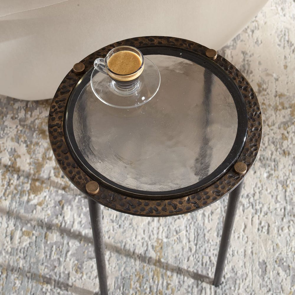 Uttermost Kennington Round Glass Accent Table