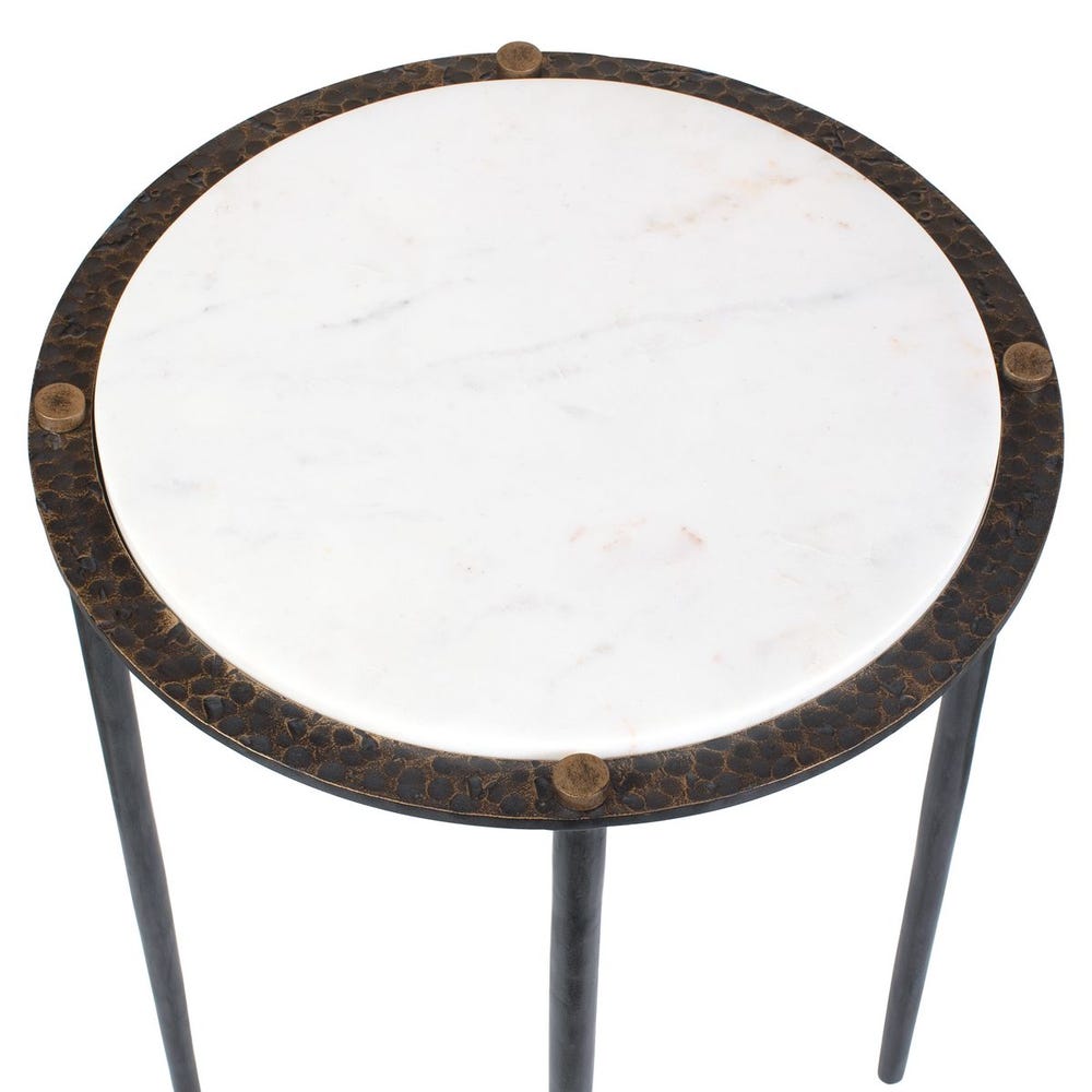 Uttermost Wren Round White Marble Accent Table