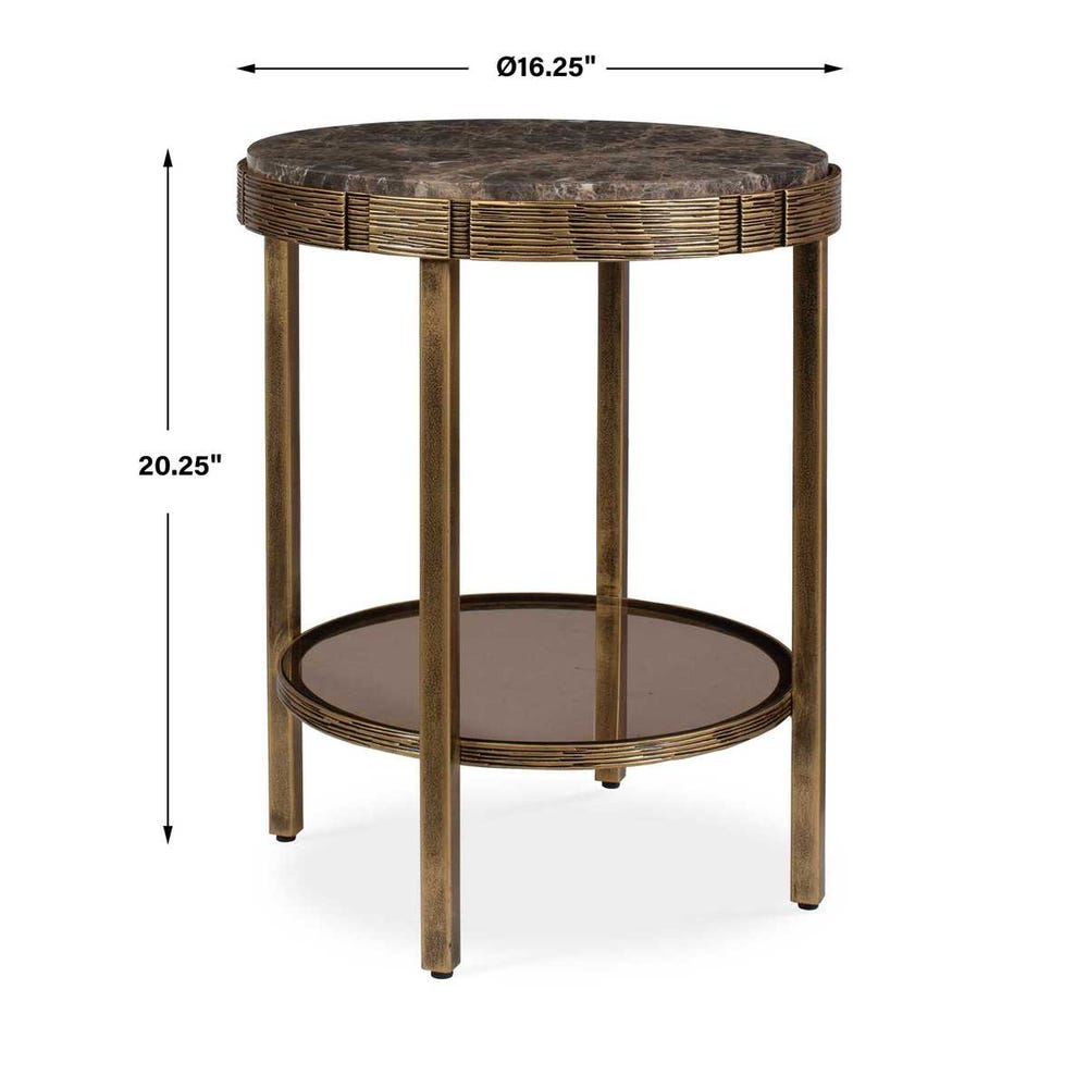 Uttermost Cusano Round Dark Marble Accent Table