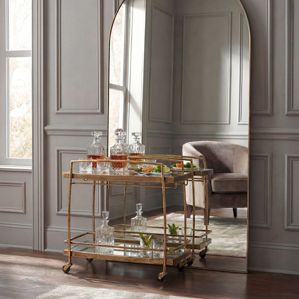 Uttermost Scarritt Antique Brass Bar Cart