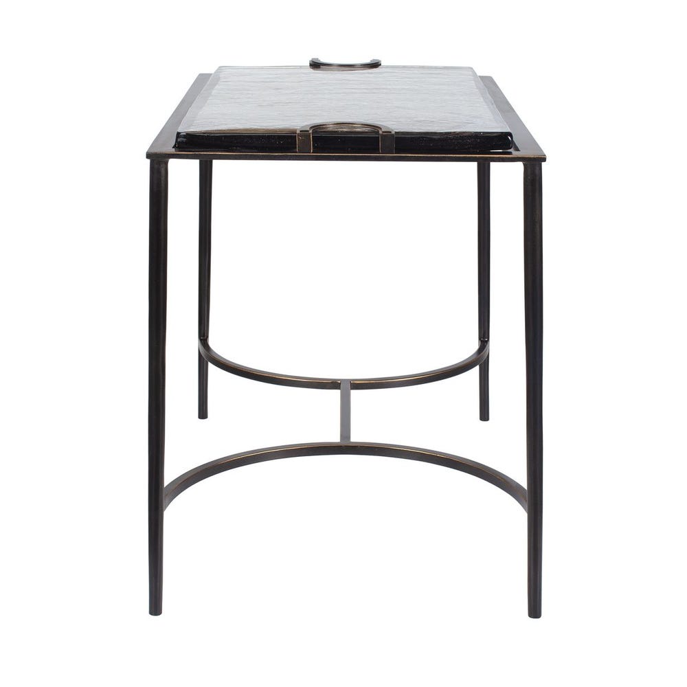 Uttermost Eisen Textured Glass Accent Table