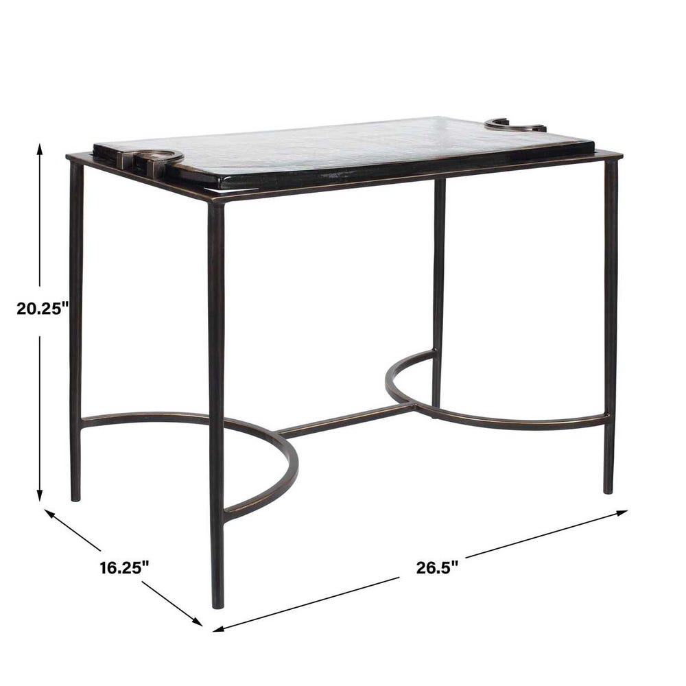 Uttermost Eisen Textured Glass Accent Table