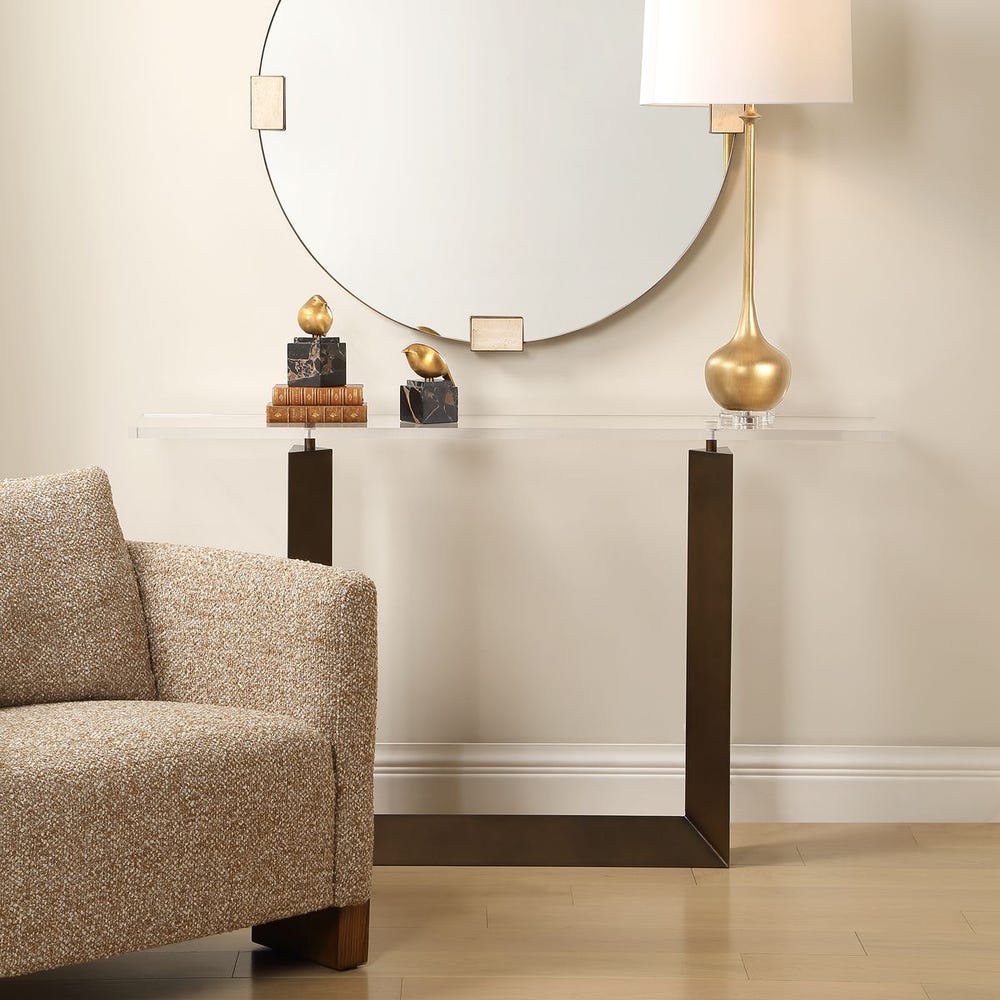 Uttermost McElroy Modern Bronze Console Table