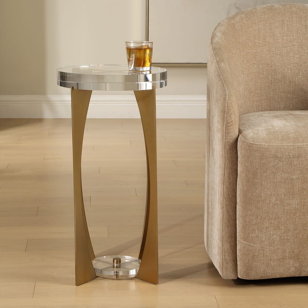 Uttermost Kolkata Brass Accent Table