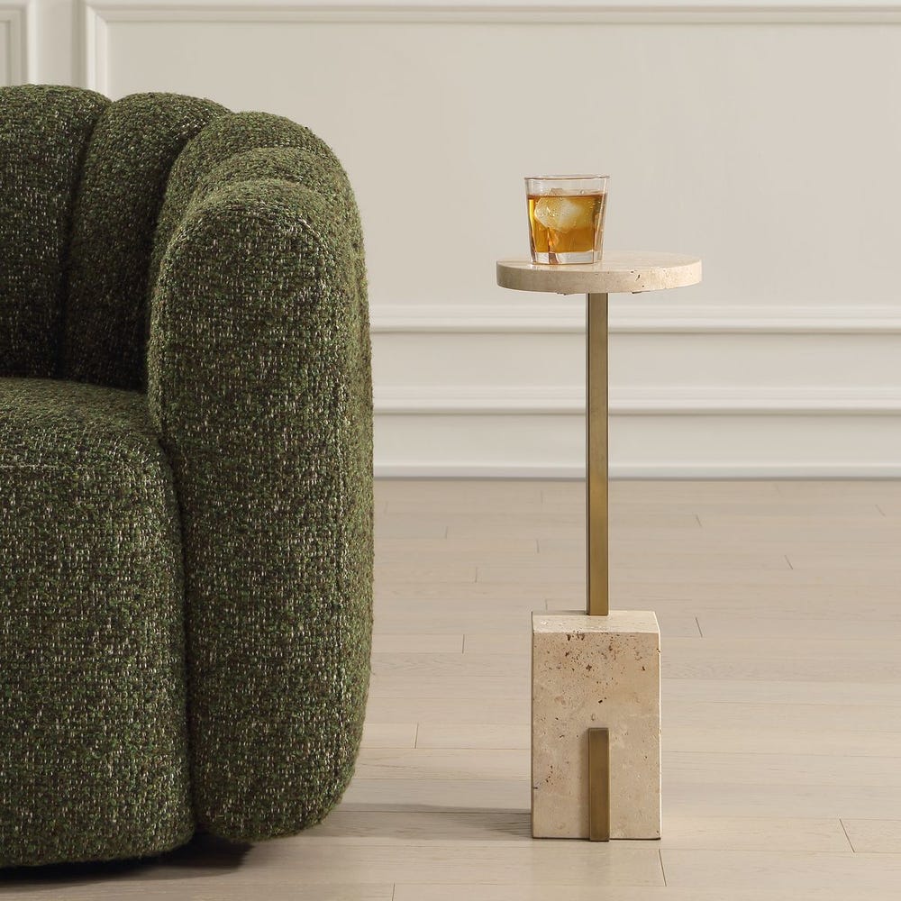 Uttermost Feranno Travertine Accent Table