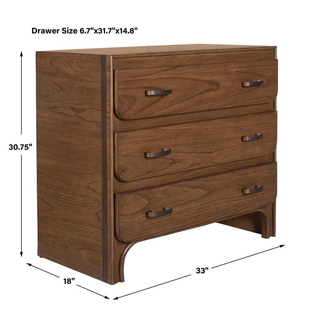 Uttermost McKagan 3 Drawer Mindi Wood Chest