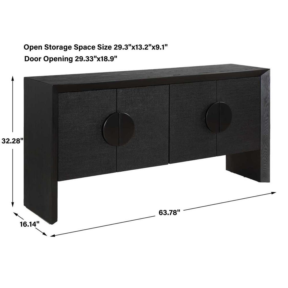 Uttermost Williams Black 4 Door Cabinet