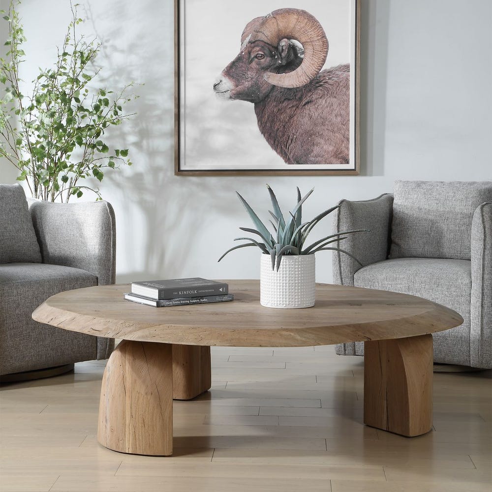 Uttermost Tiernan Reclaimed Oak Round Coffee Table