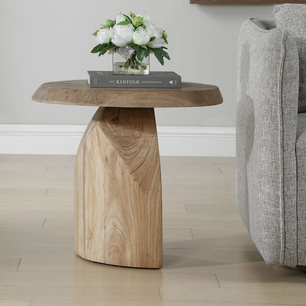 Uttermost Tiernan Reclaimed Oak Round Side Table