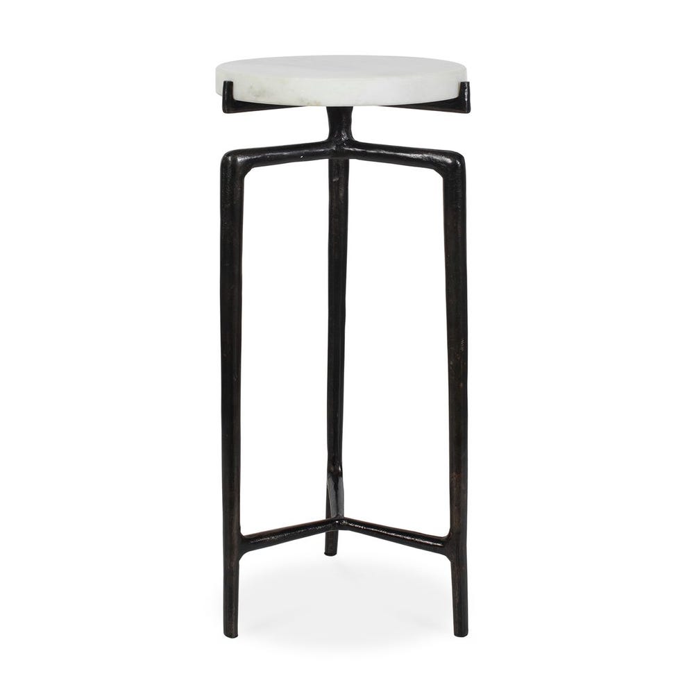 Uttermost Tobias White Marble Slab Drink Table