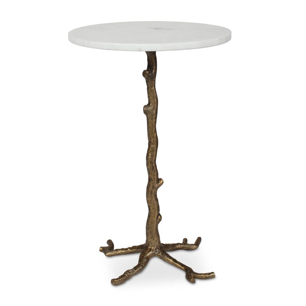 Uttermost Calais White Marble Accent Table