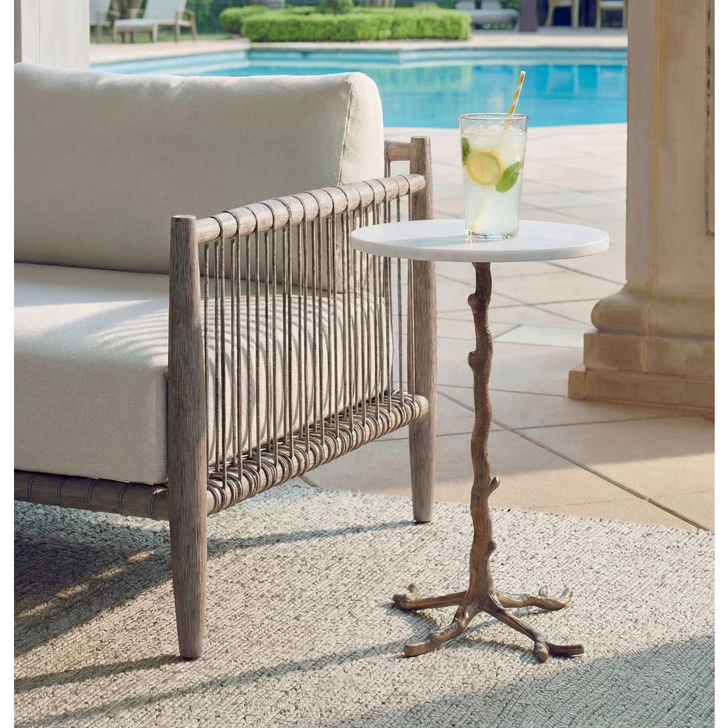 Uttermost Calais White Marble Accent Table