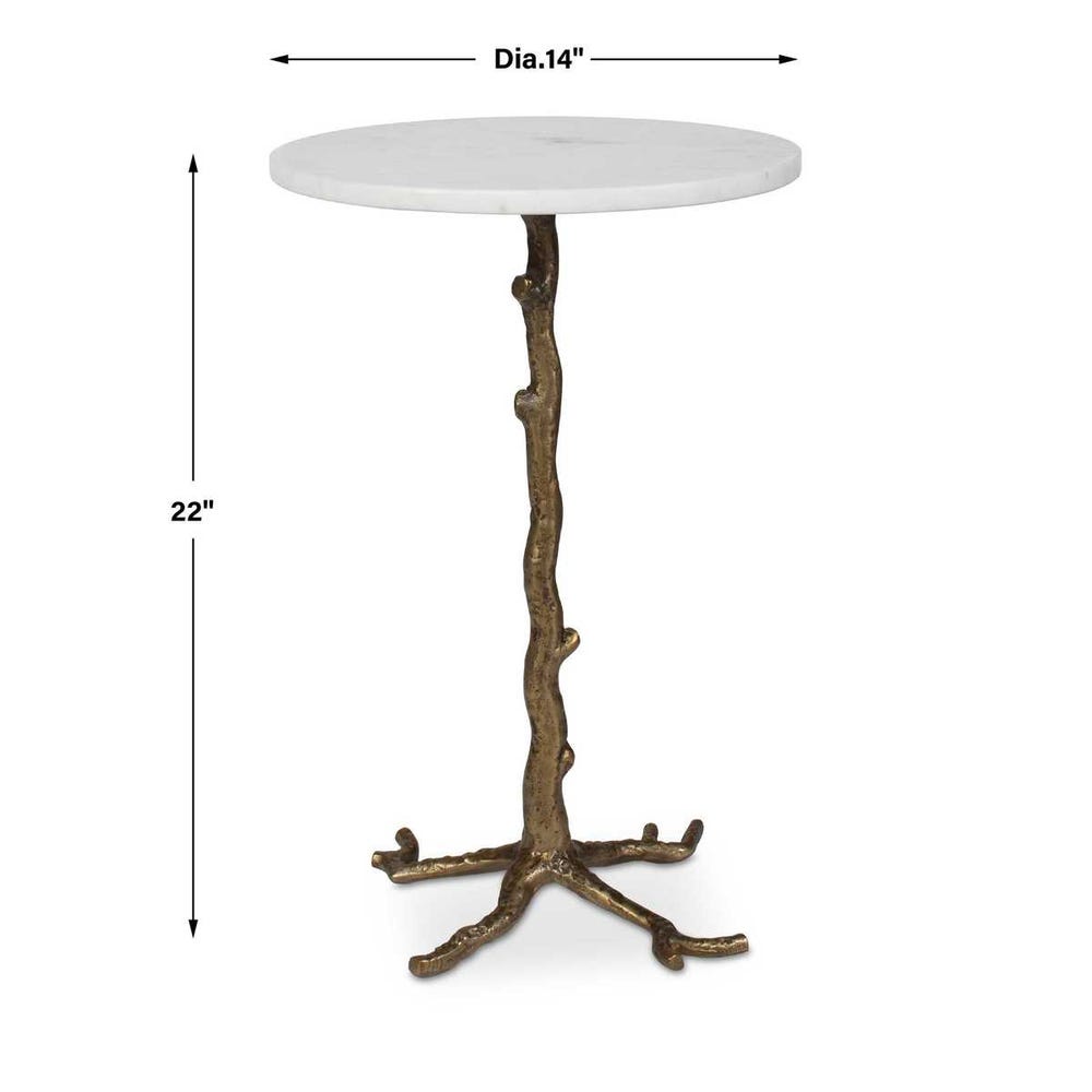 Uttermost Calais White Marble Accent Table