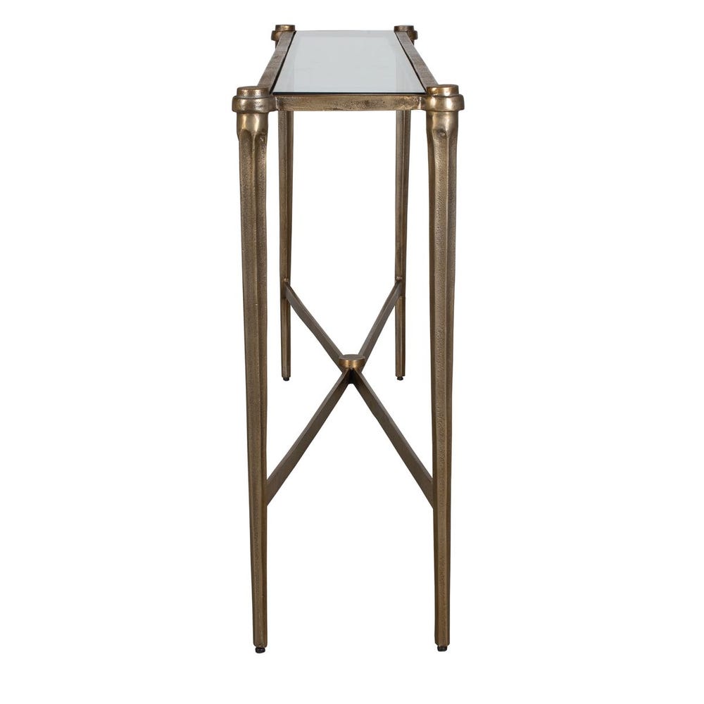 Uttermost Amara Antique Brass Console Table