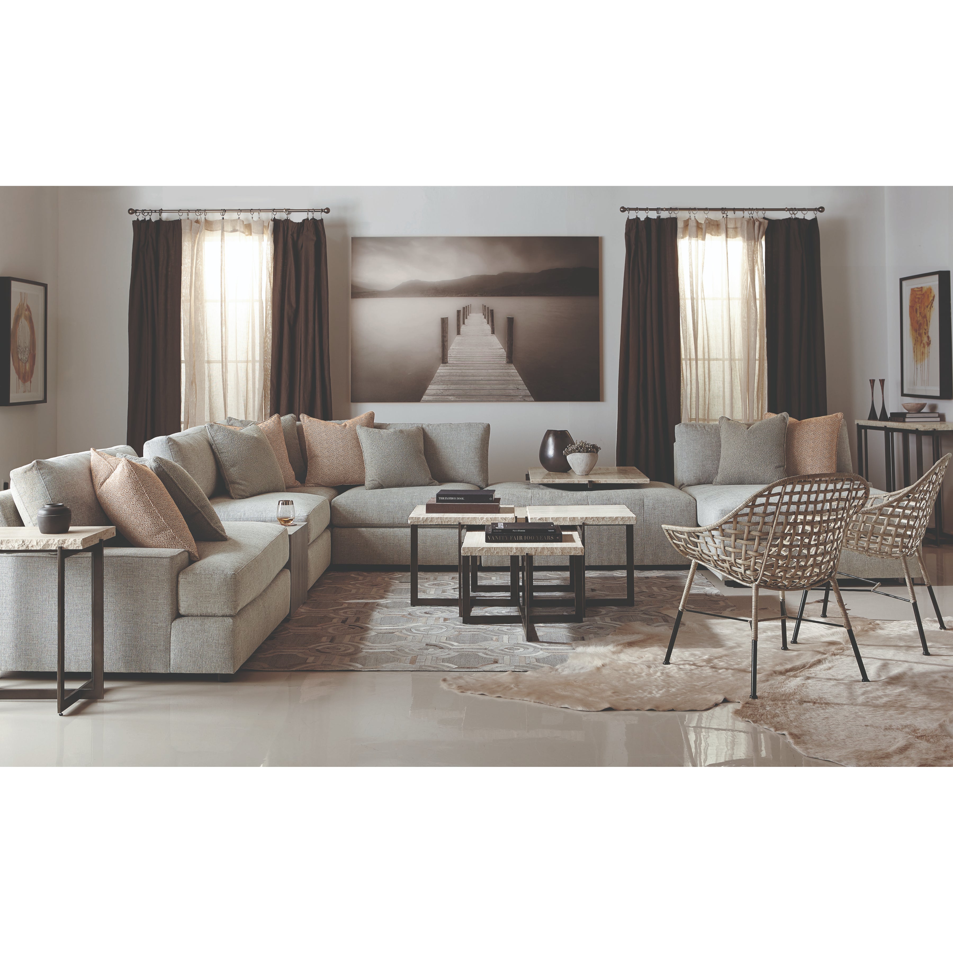 Hathaway Metal Bunching Square Cocktail Table by Bernhardt