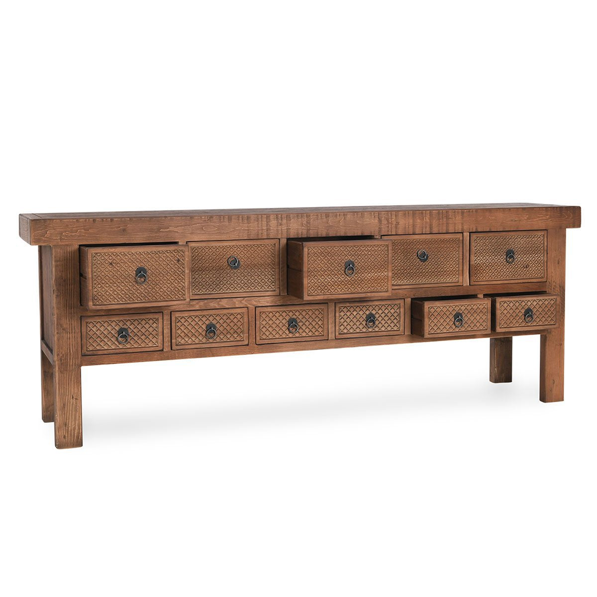 年末・年始SALE ビンテージ コンソールキャビネット 剥離 Lahey Reclaimed Pine 11-Drawer Console Table