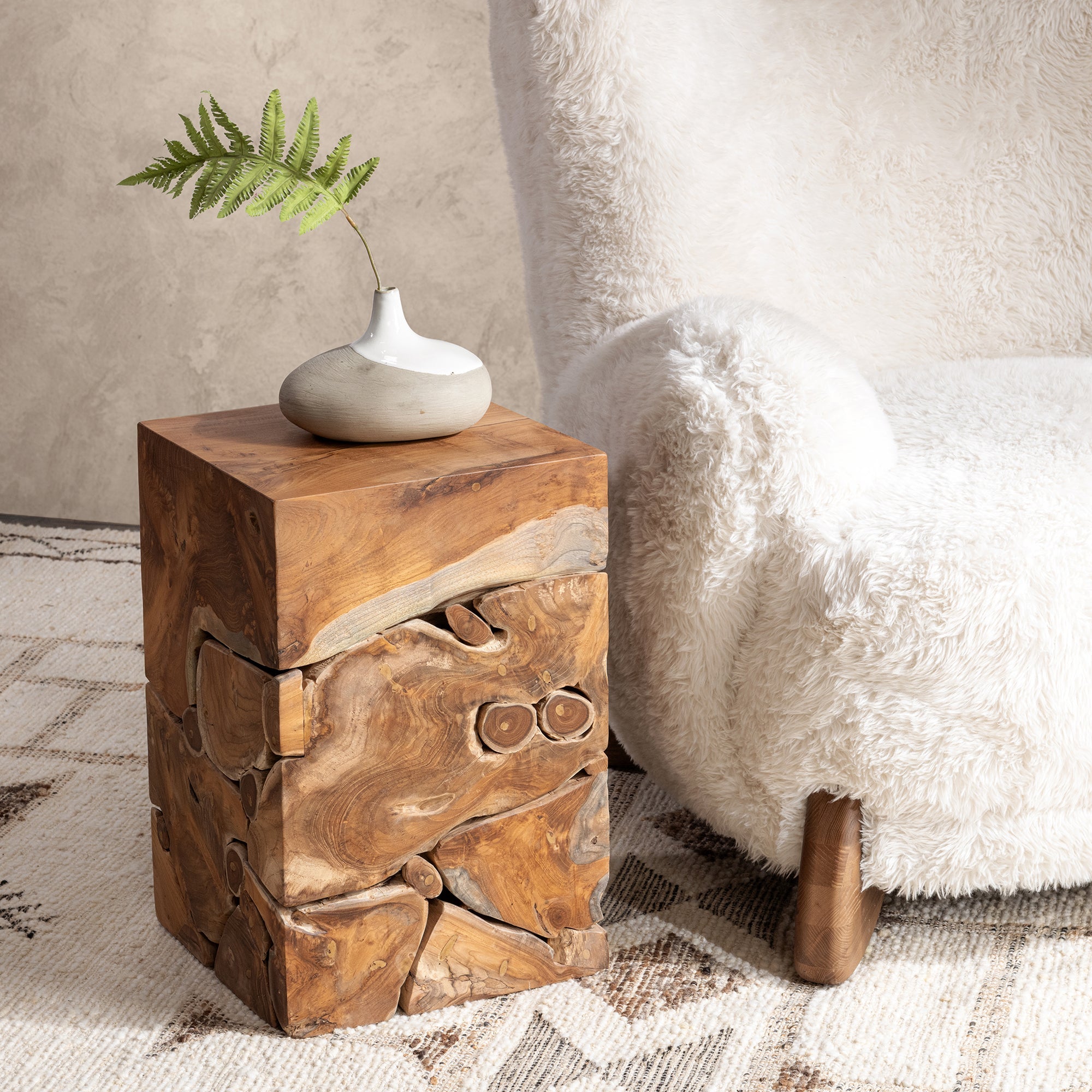 Rhea Square Accent Table - Natural