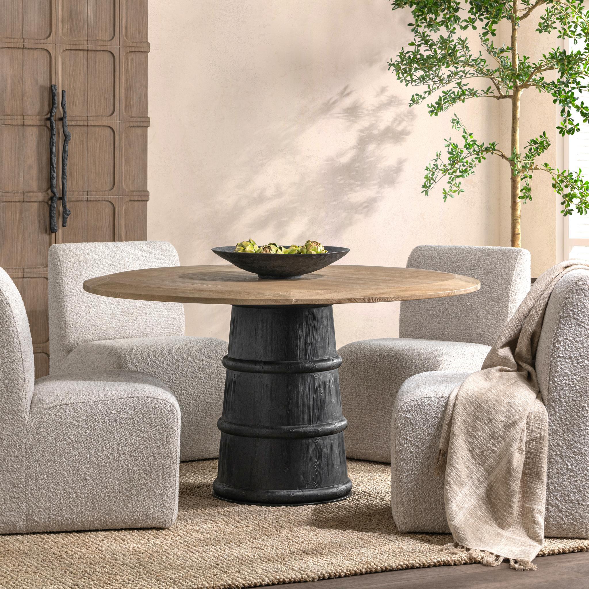 Lunen 55" Round Dining Table - Soft Reef Noir