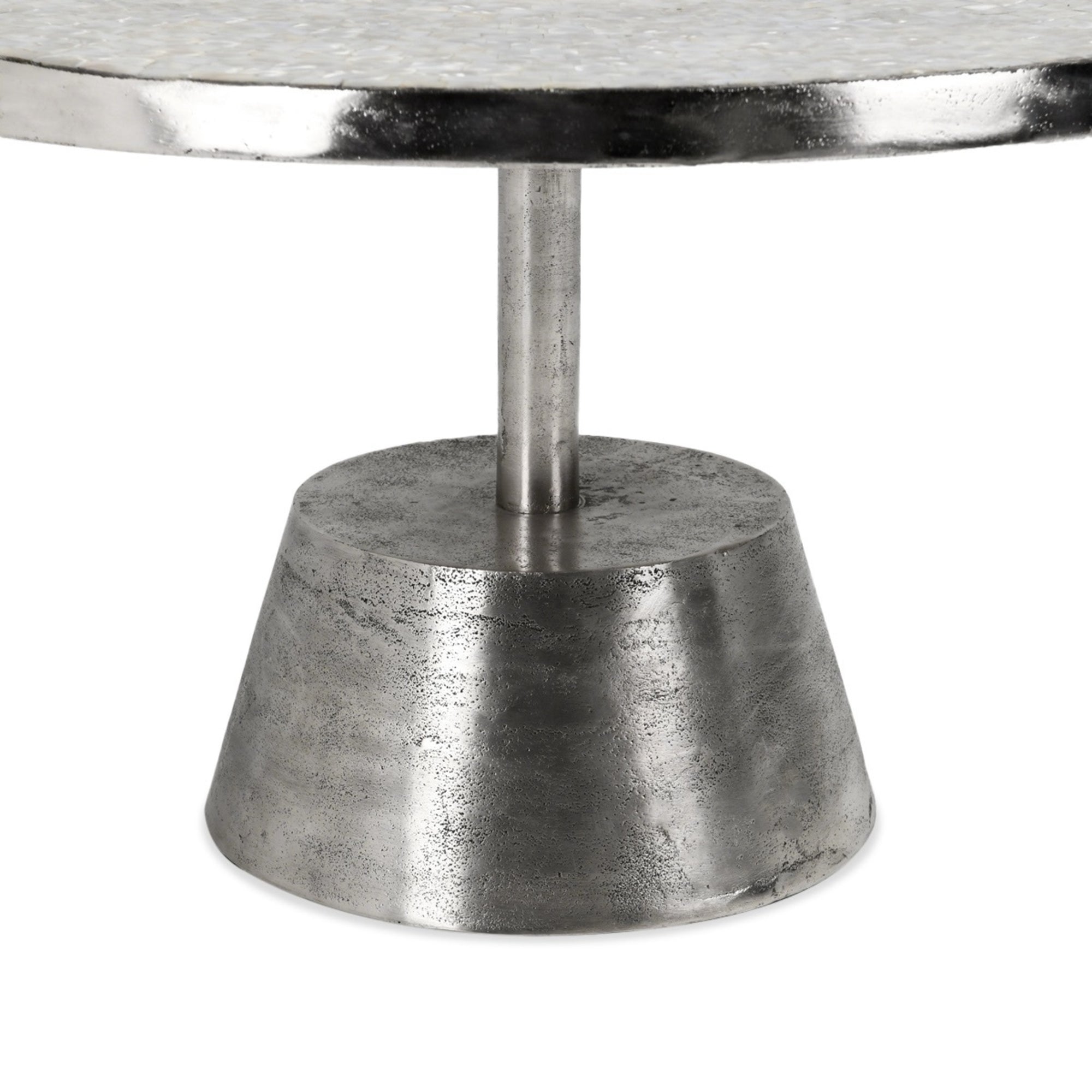 Ariel Aluminum Round Coffee Table - Silver