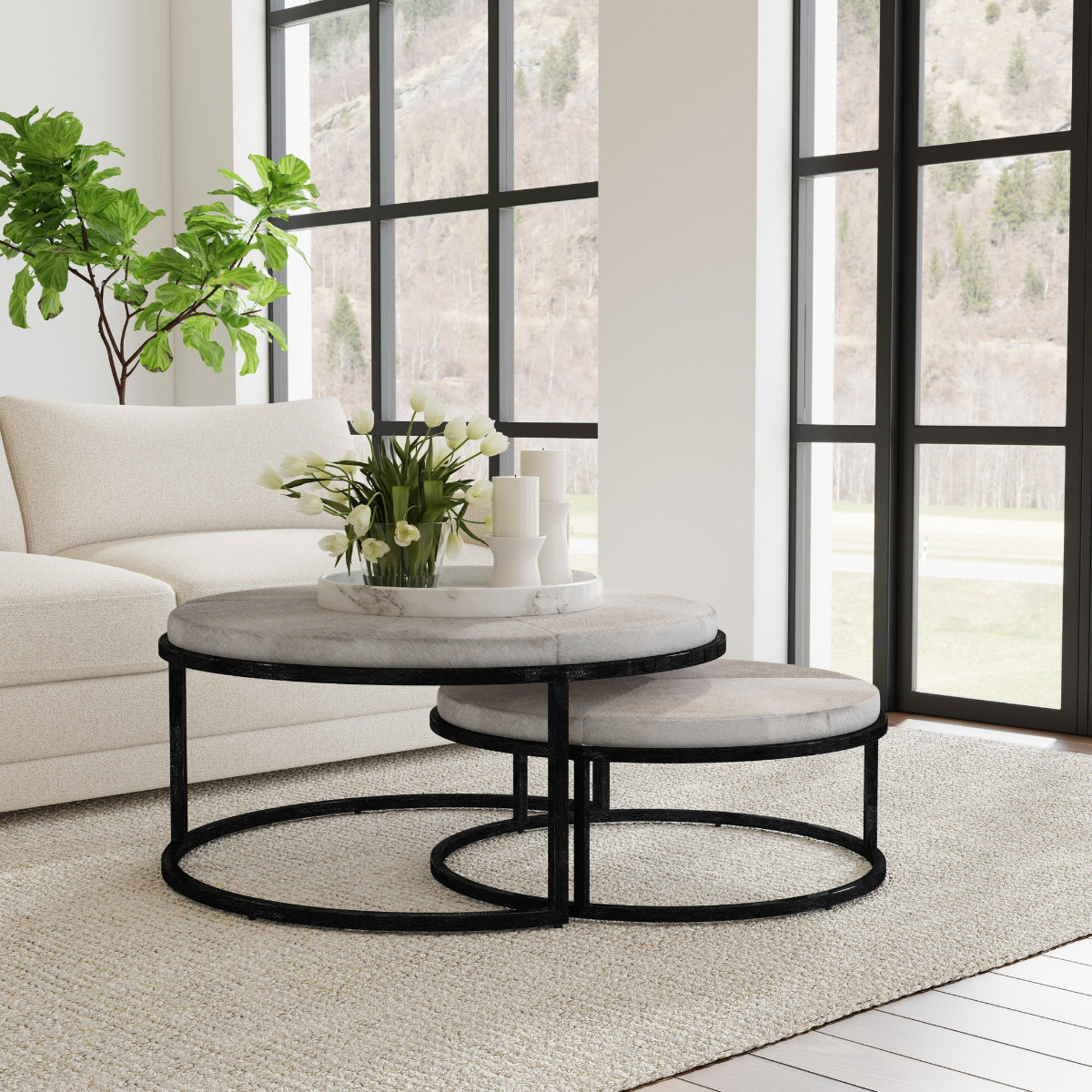 Classic Home Hayword Hide Coffee Tables - Thumbnail 3