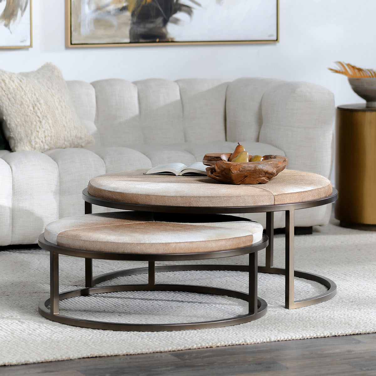 Classic Home Hayword Hide Coffee Tables - Thumbnail 4