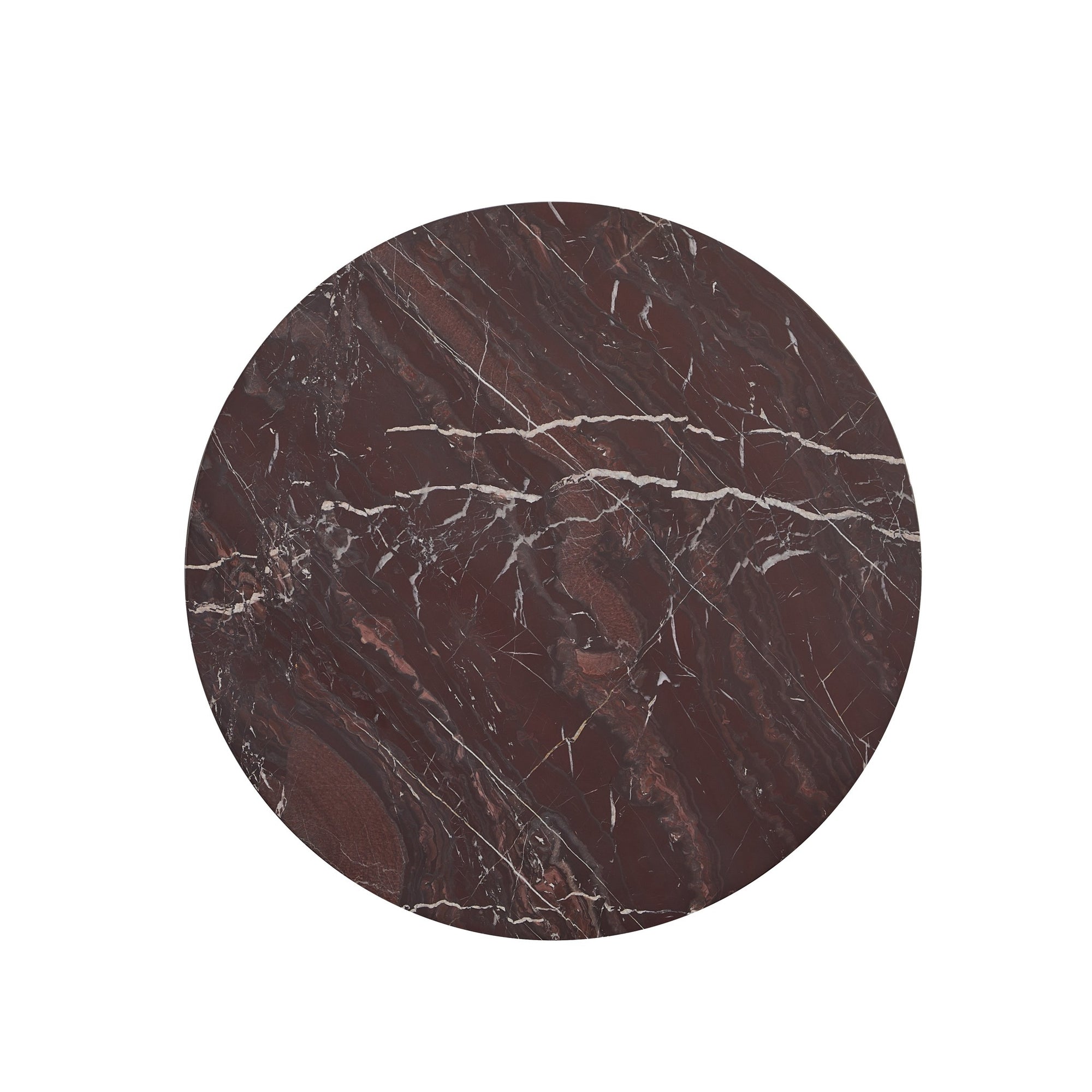 Reilly Marble Round Coffee Table - Merlot