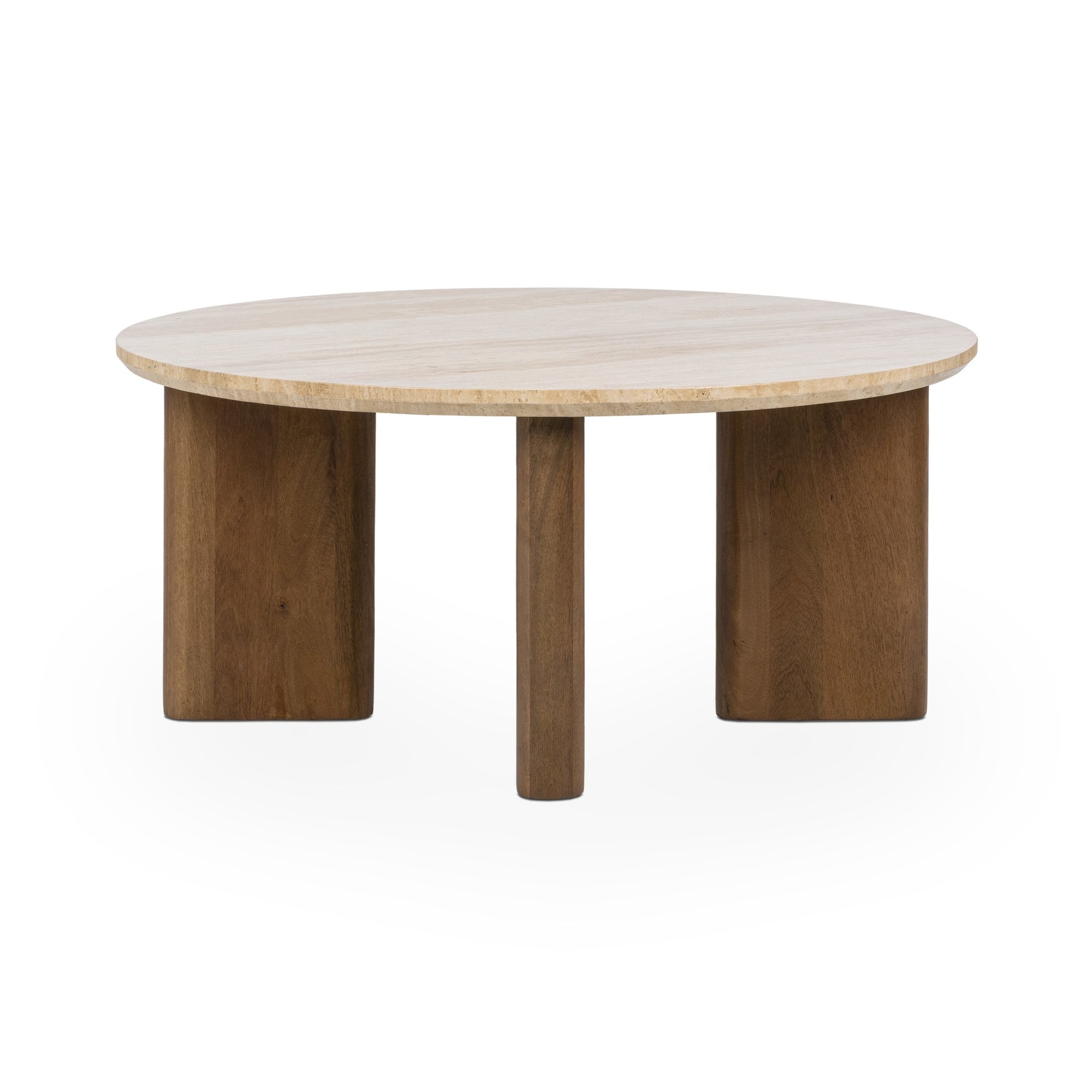 Idella Travertine Round Coffee Table