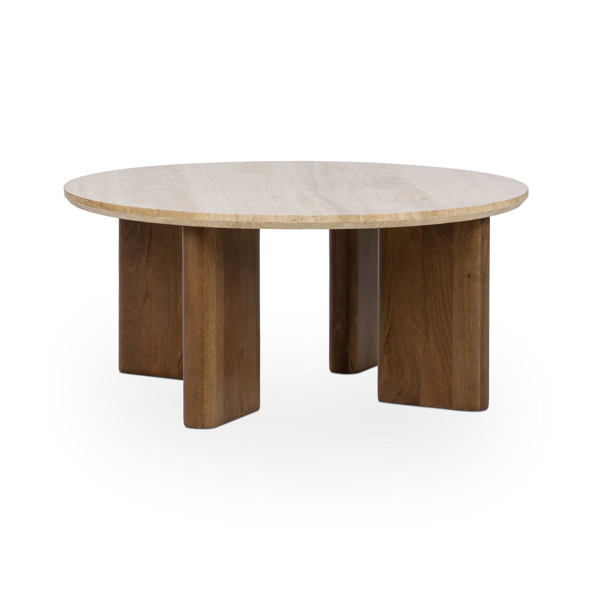 Idella Travertine Round Coffee Table