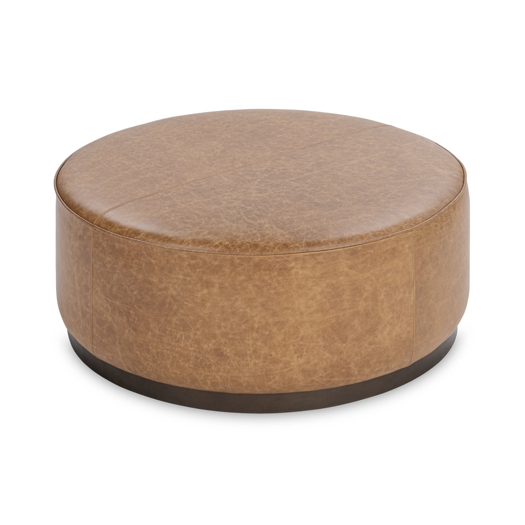 Clair Round Ottoman - Sedona Brown