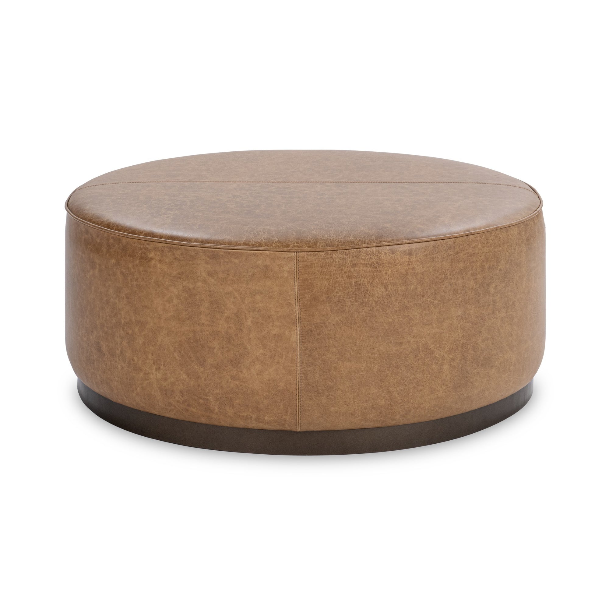 Clair Round Ottoman - Sedona Brown