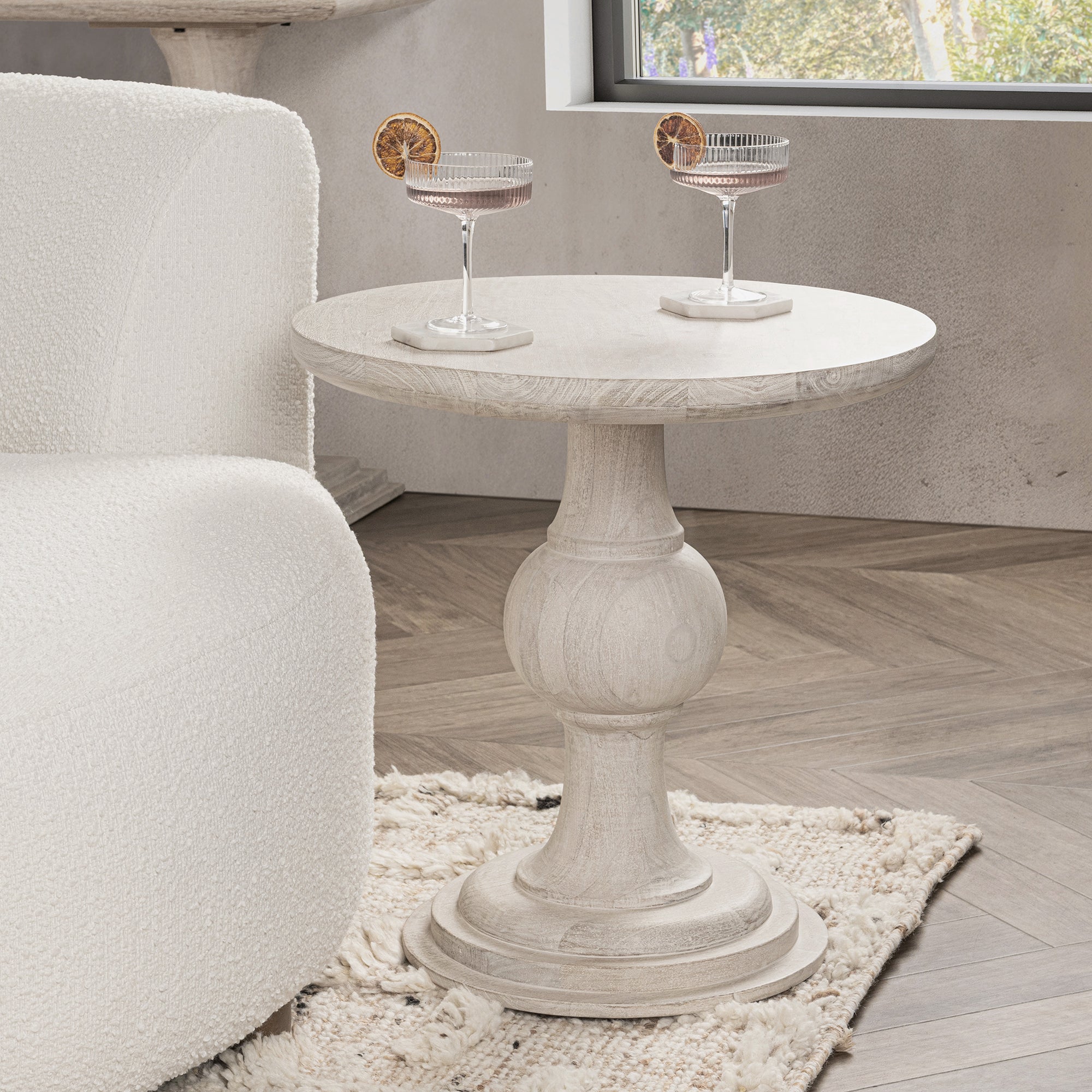 Hera End Table - Creamwood