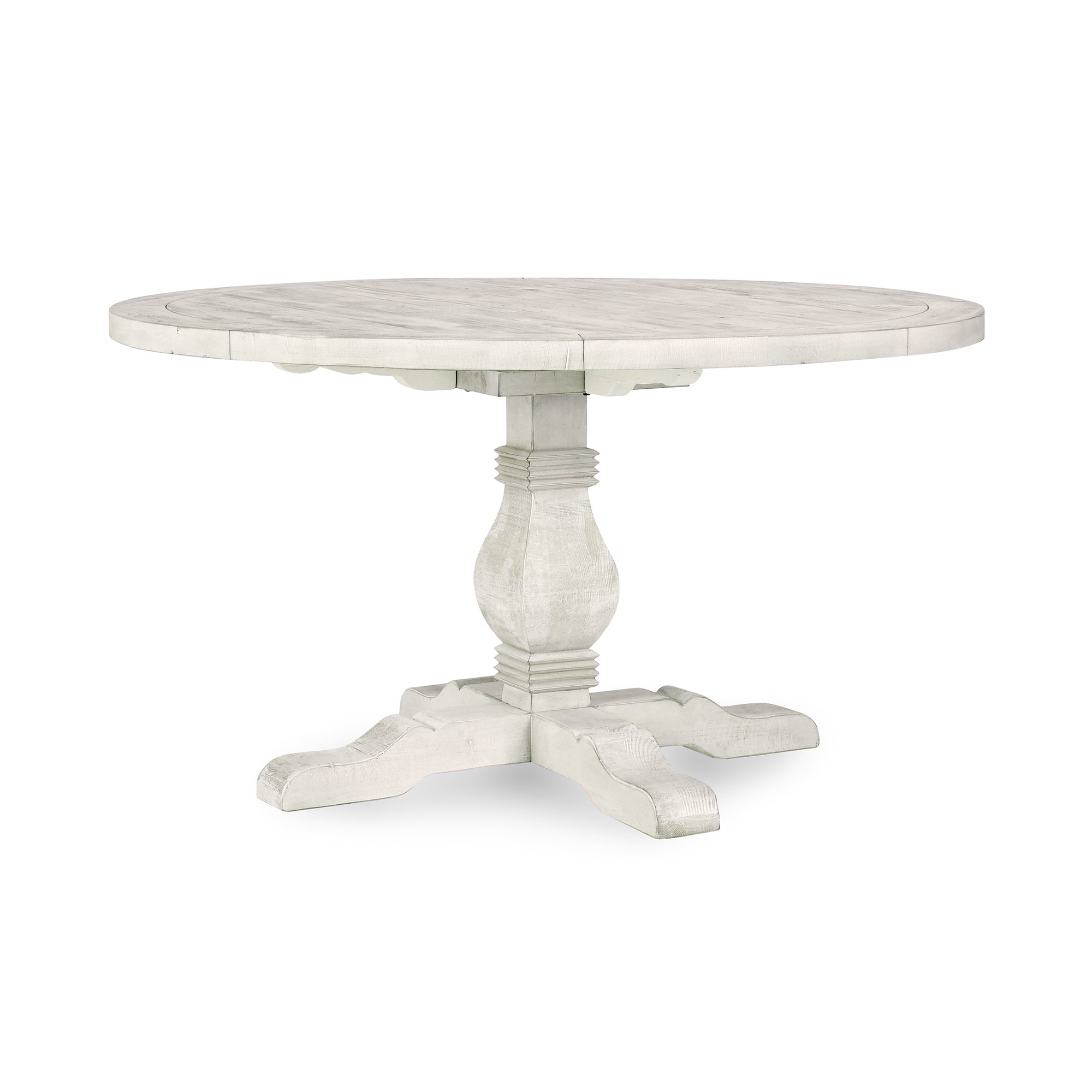 Caleb Round Dining Table - Distressed Ivory