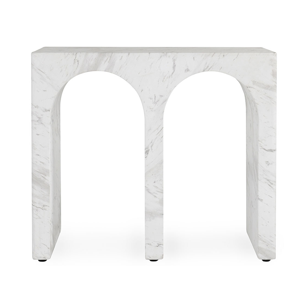 Marmo Outdoor End Table - Ivory/Gray