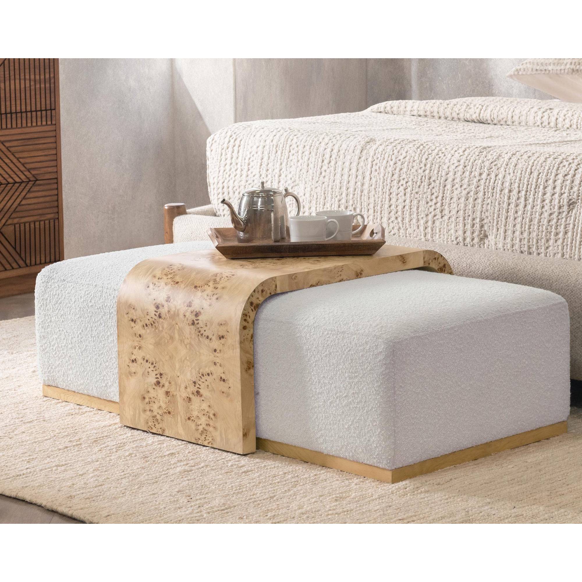 Kenan Ottoman - Creamy Ivory
