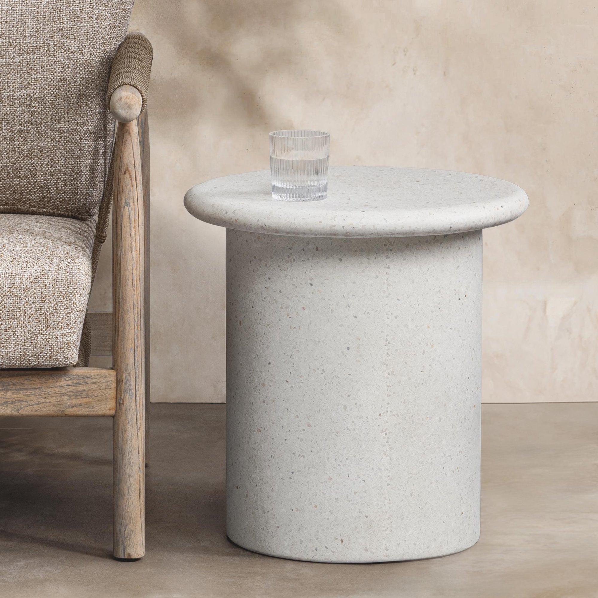 Nysa Outdoor End Table - White