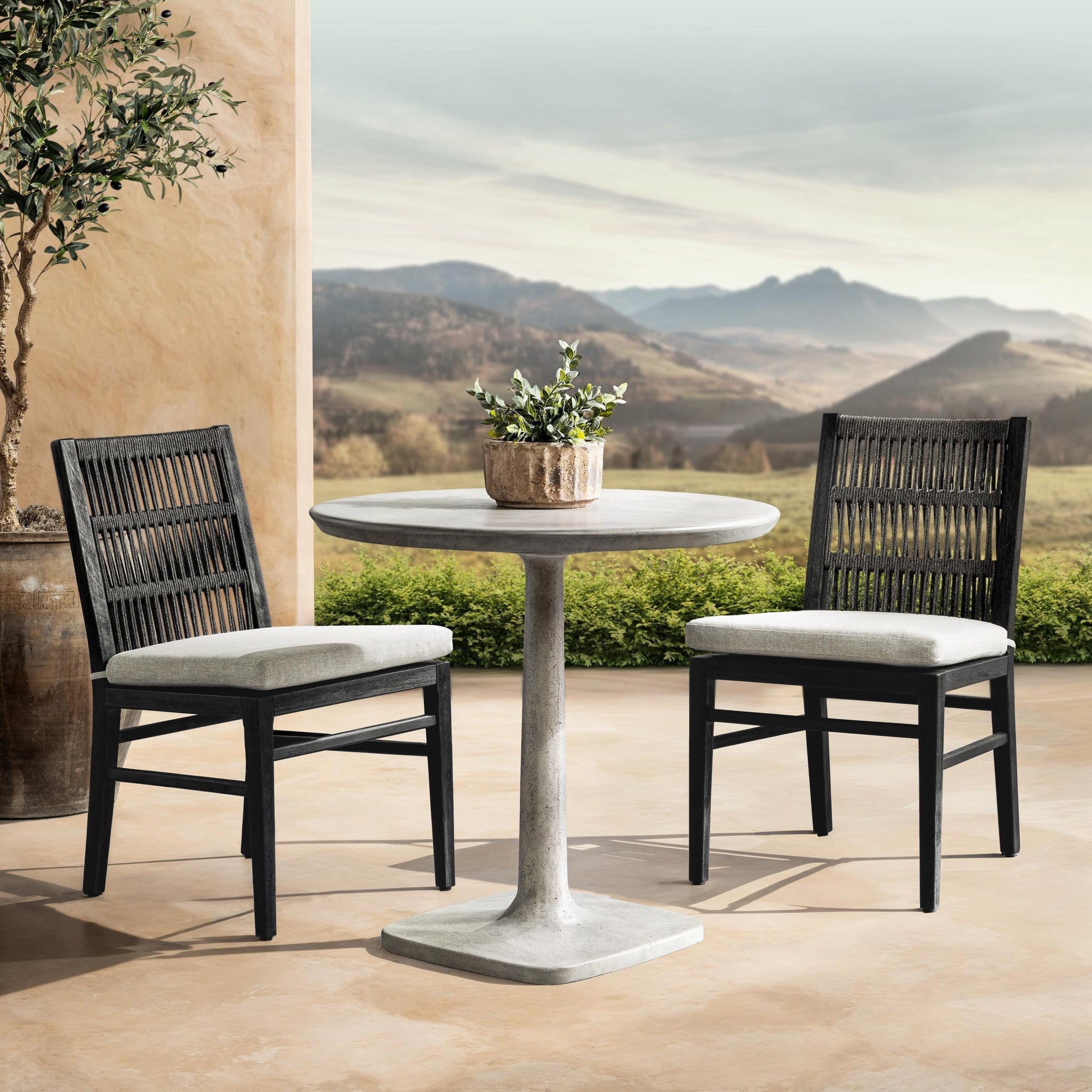 Paulina Outdoor Bistro Table - Light Gray