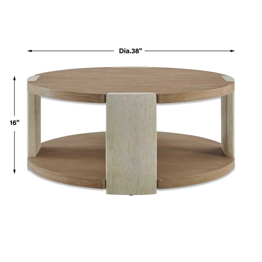 Uttermost Maulet Round Oak Coffee Table