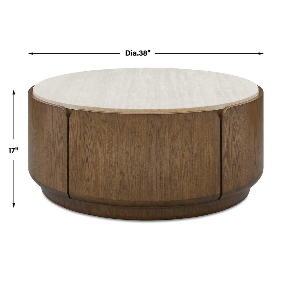 Uttermost Tindall Round Travertine Coffee Table