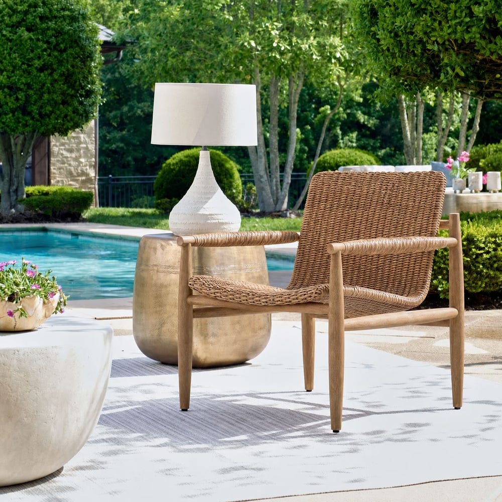 Uttermost Sumba Golden Flax Outdoor Lounge Chair