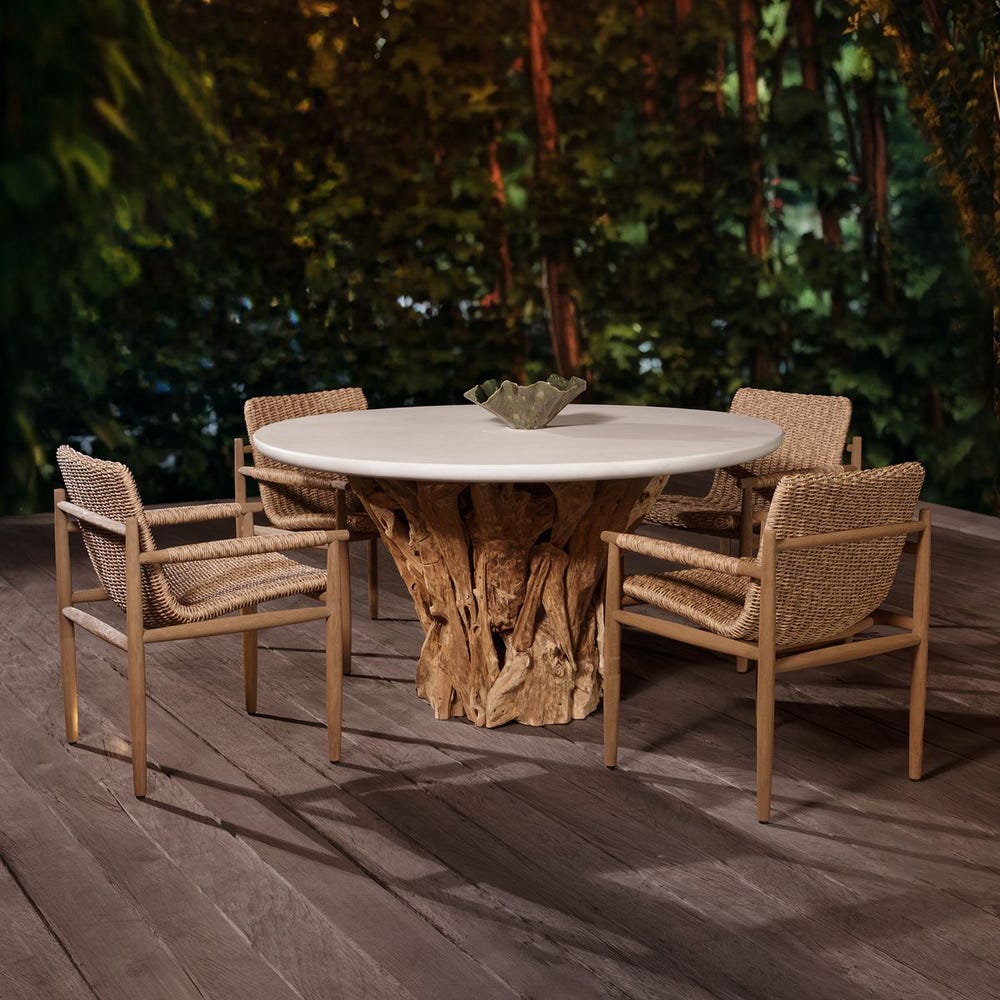 Uttermost Sumba Golden Flax Outdoor Dining Chair