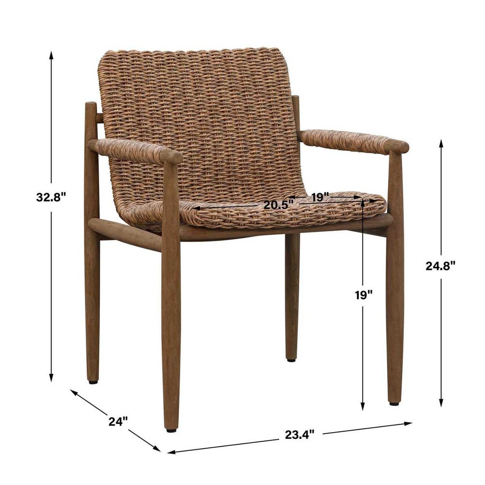 Uttermost Sumba Golden Flax Outdoor Dining Chair