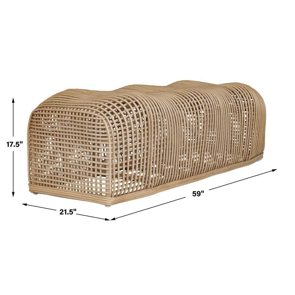 Uttermost Tino Rattan Bench