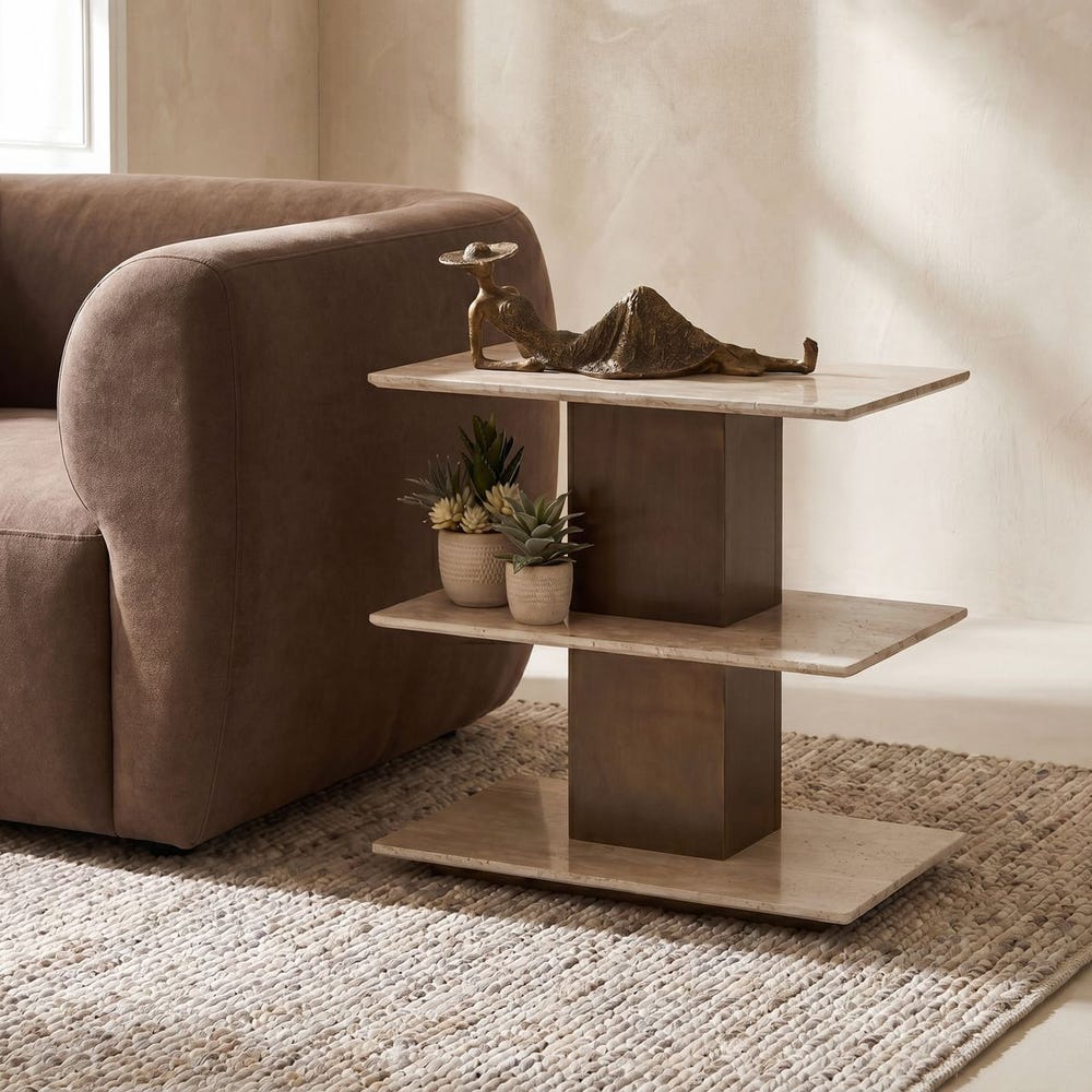 Uttermost Travertini 3 Tiered Accent Table