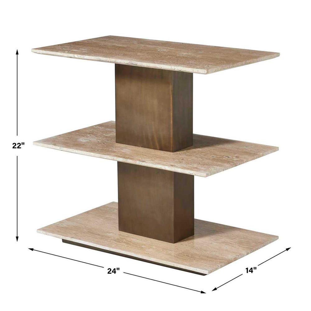 Uttermost Travertini 3 Tiered Accent Table