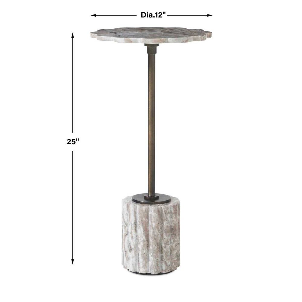 Uttermost Lana Scalloped Marble Drink Table