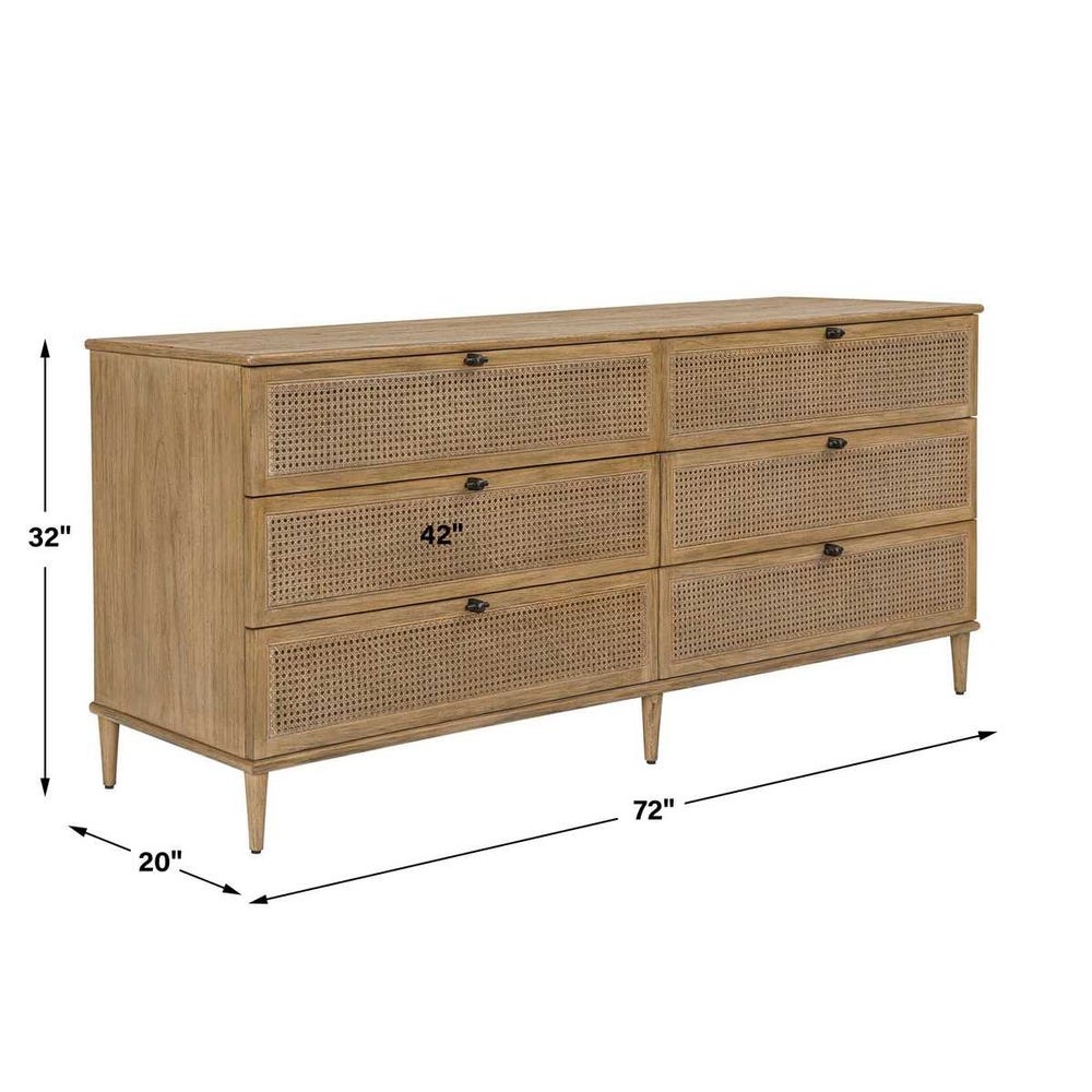 Uttermost Coast 6 Drawer Rattan Chest